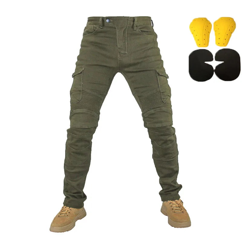 Jean moto pantalons Motocicleta Hombre jean à plumes Version Standard pantalon de conduite en voiture pantalon été équitation