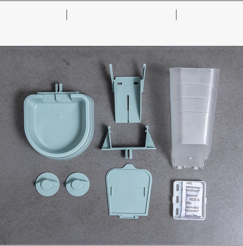 Automatic pet feeder, hanging cage, bowl, water bottle, food container, dispenser for puppies, cats, rabbits, birds, pet food product
