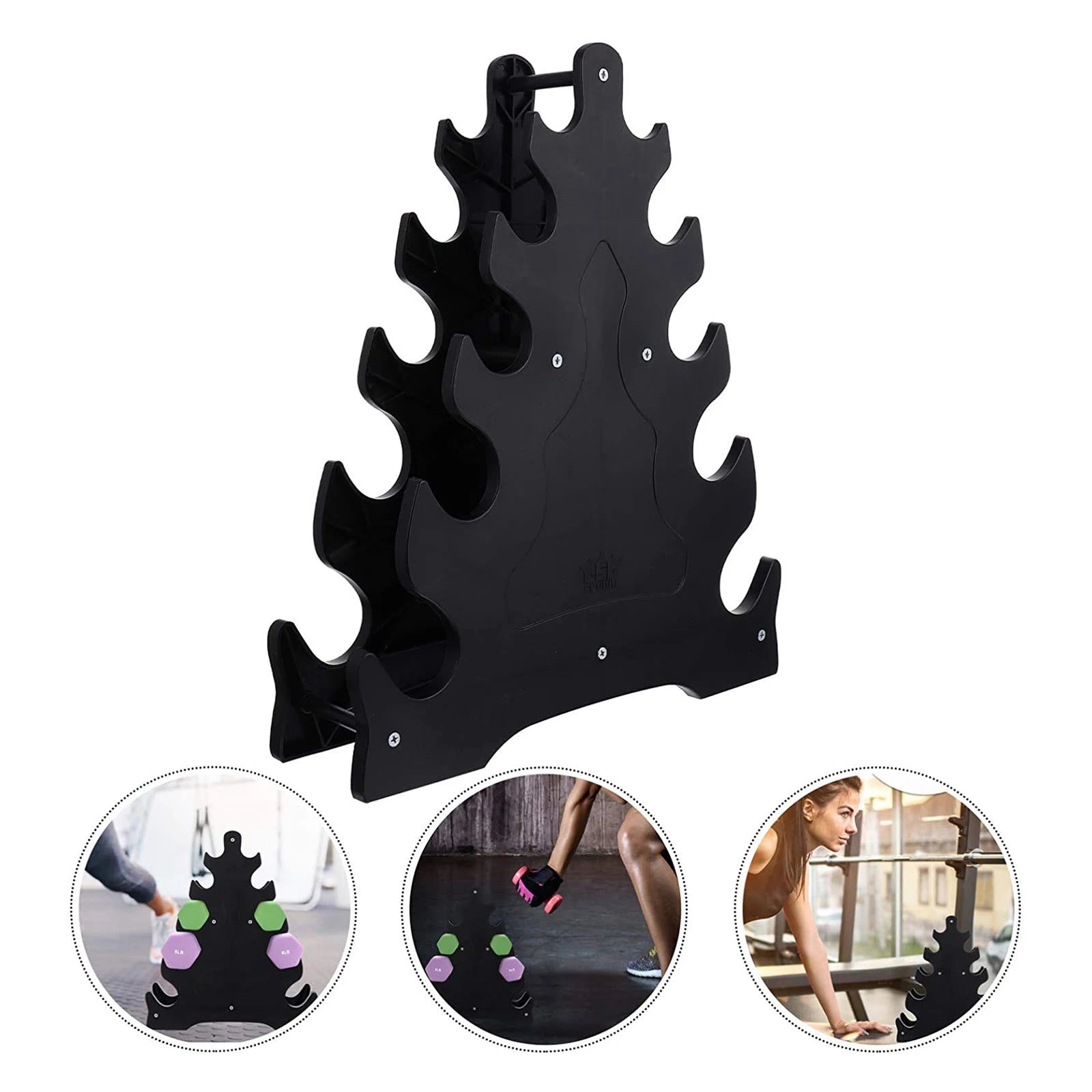 Support d'Haltères T1 à 5 Niveaux pour la Gym à Domicile, Accessoire Compact