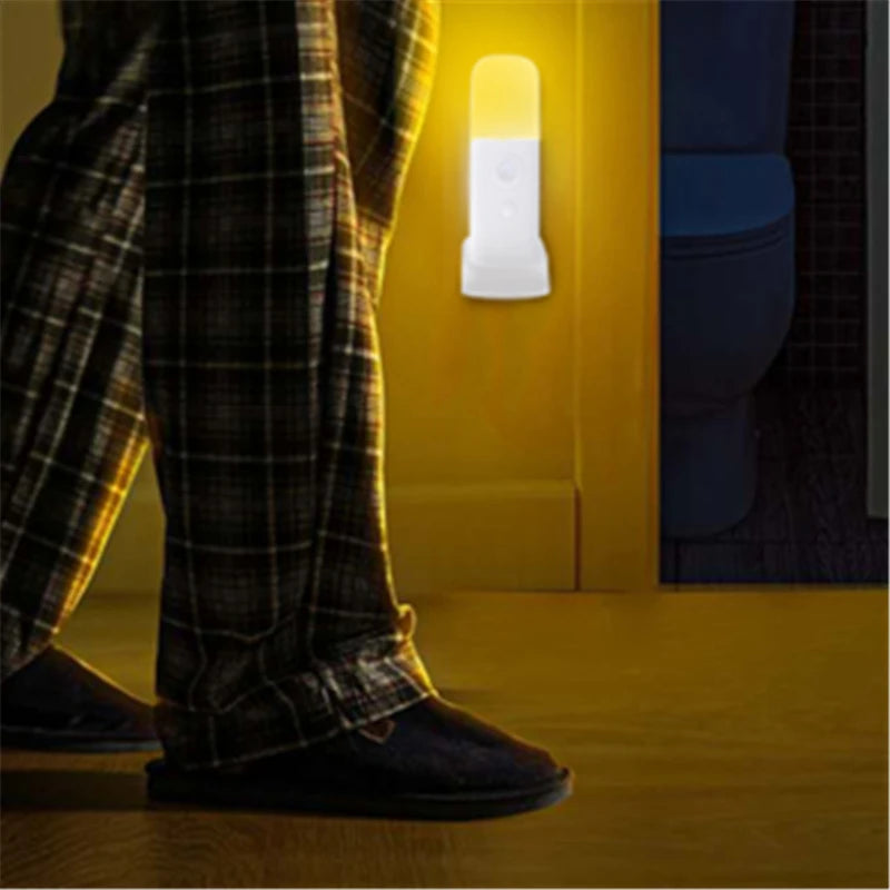 Veilleuse d'intérieur avec détecteur de mouvement, lumière LED à intensité variable rechargeable par USB, lampe de nuit portable activée par le mouvement pour chambre d'enfant