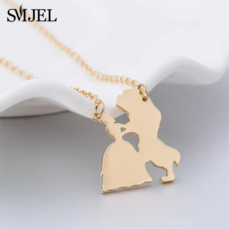 Collier la belle et la bête pour femmes, bijoux de film, pendentif Prince princesse, accessoires pour amoureux, cadeaux, nouvelle collection 2025