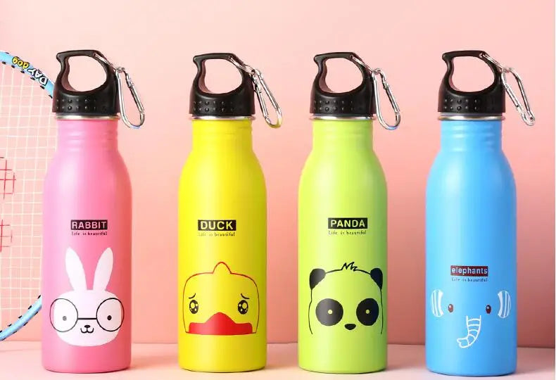 Bouteilles d'eau de sport en acier inoxydable pour enfants, 500ml, Portable, cyclisme en plein air, Camping, vélo, bouilloire