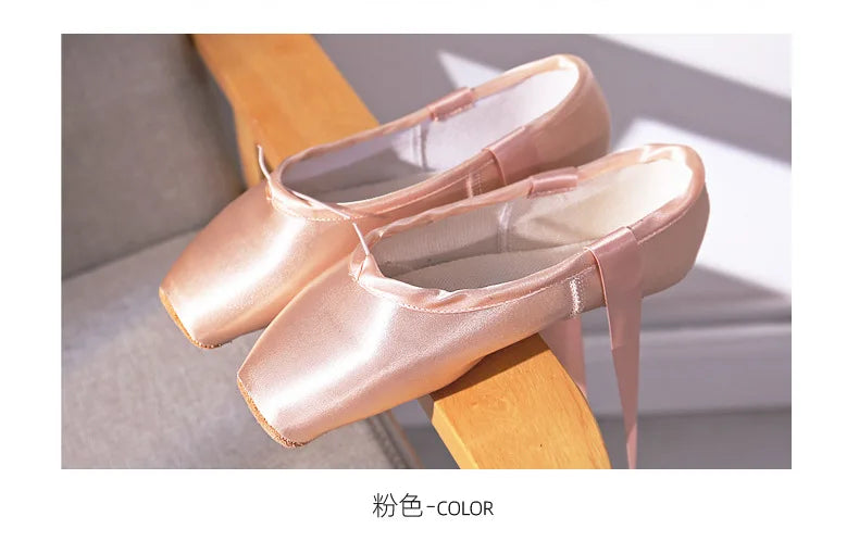 Femmes chaussures de danse de Ballet enfant et adulte chaussures de Pointe de Ballet professionnel avec rubans chaussures femme Zapatos Mujer baskets filles