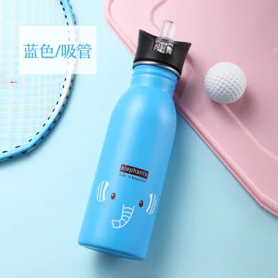 Bouteilles d'eau de sport en acier inoxydable pour enfants, 500ml, Portable, cyclisme en plein air, Camping, vélo, bouilloire