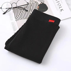 Women's Ribbed Leggings 2025 High Waist Autumn Winter Warm Cotton Leggings Casual Fashion Mesh 2XL Black Pants Sexy Leggings