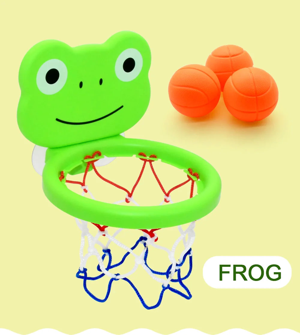 Cadre de basket-ball d'intérieur sur le thème des animaux pour tout-petits, ensemble de jouets de bain pour enfants avec 3 balles en plastique, jeu amusant interactif pour bébés Parents et enfants