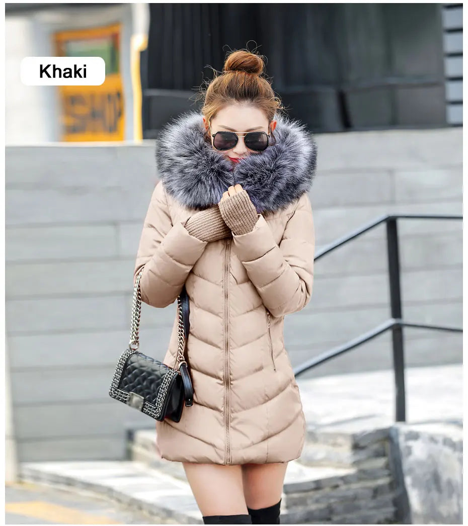 2025 nouveauté mode mince femmes veste d'hiver coton rembourré chaud épaissir dames manteau longs manteaux Parka femmes vestes