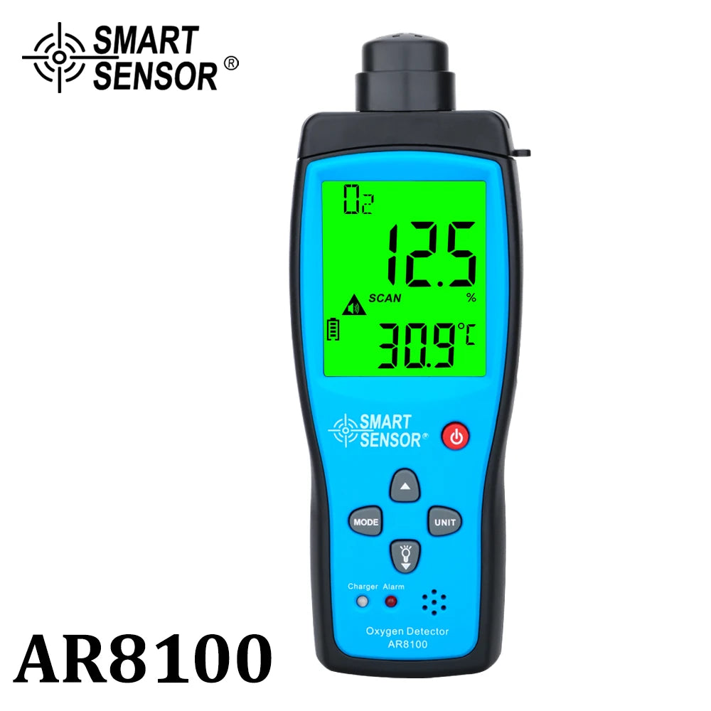 Capteur Intelligent Numérique d'Oxygène, Détecteur de Gaz, Alarme Sonore et Lumineuse, Moniteur de Qualité de l'Air avec Écran LCD de Température