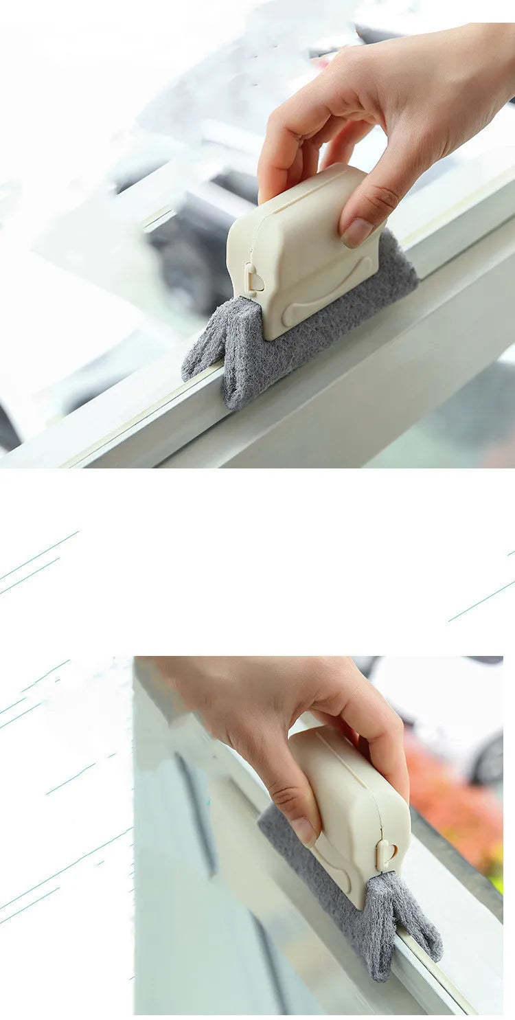 Brosse de nettoyage de rainure, chiffon de fenêtre créatif, brosse de nettoyage de fentes de fenêtre, outil de nettoyage de fentes de fenêtre