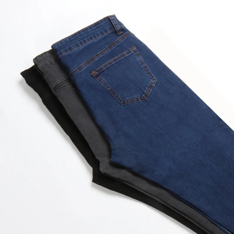 Jean pour femme maman jean bleu gris noir femme haute élastique 36 38 40 jean extensible femme denim lavé pantalon crayon maigre