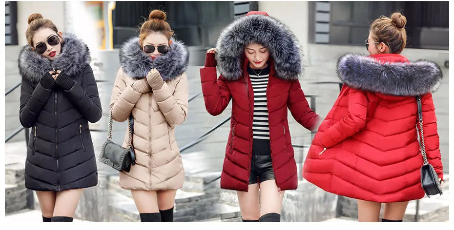 2025 nouveauté mode mince femmes veste d'hiver coton rembourré chaud épaissir dames manteau longs manteaux Parka femmes vestes