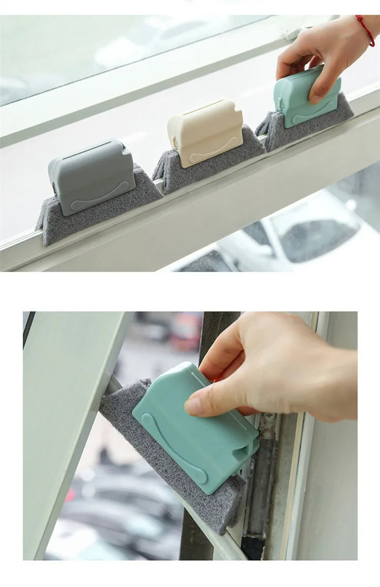 Brosse de nettoyage de rainure, chiffon de fenêtre créatif, brosse de nettoyage de fentes de fenêtre, outil de nettoyage de fentes de fenêtre