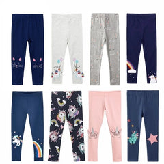 Girls' Leggings 100% Cotton Girl's Pants Girls' Skinny Pants Cartoon Print Pattern Children's Leggings Pants KF083