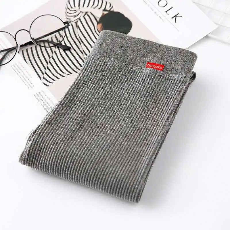 Women's Ribbed Leggings 2025 High Waist Autumn Winter Warm Cotton Leggings Casual Fashion Mesh 2XL Black Pants Sexy Leggings