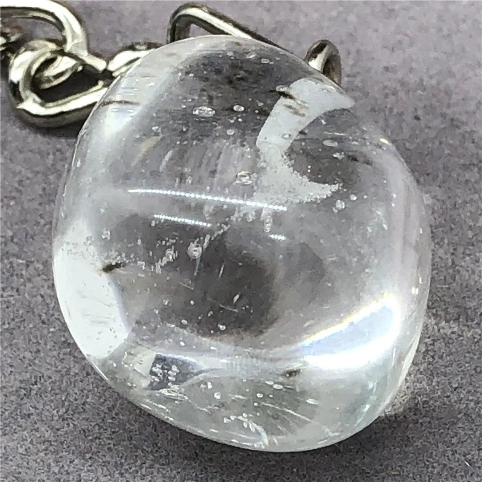 17 Types de pierre naturelle avec accessoires pendentif porte-clés en acier inoxydable