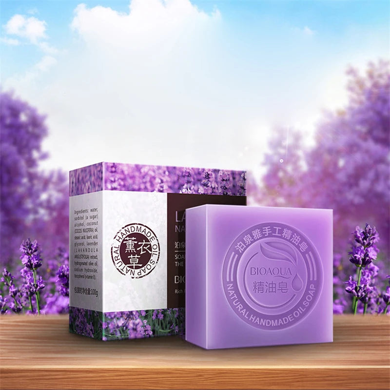Savons aux huiles essentielles Bioaqua au miel, rose, jasmin, aloé, matcha, myrtille, lavande, charbon de bambou, savons en bambou noir