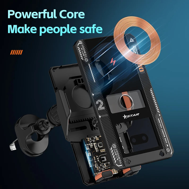2024 New Transparent Smart Sensor Air Vent Phone Holder Auto Clamping Mount Car Multifunction Wireless Charger Dropshipping