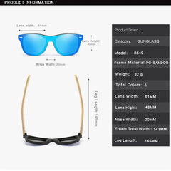 Lunettes De soleil en bois hommes femmes carré bambou femmes pour femmes hommes miroir lunettes De soleil surdimensionné rétro De Sol Masculino à la main