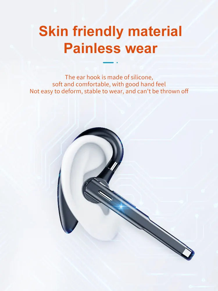 Écouteurs Bluetooth 5.3, stéréo, mains libres, suppression du bruit, casque d'affaires sans fil avec micro HD pour tous les téléphones intelligents