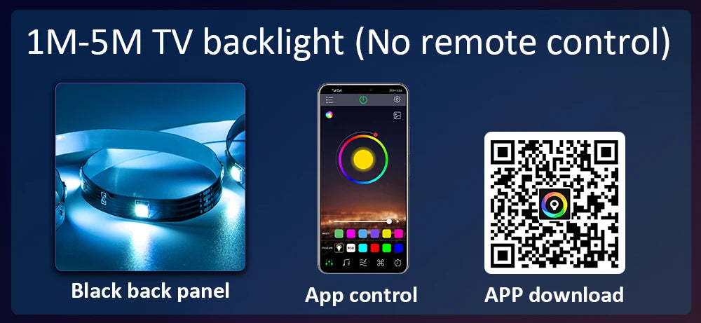 Ruban LED TV , SMD 5050 RGB Bandes Lumineuses USB avec Télécommande App Rétroéclairage TV Multicouleur pour 40-60in TV, pour maison chambre à coucher décoration [Classe énergétique A+]