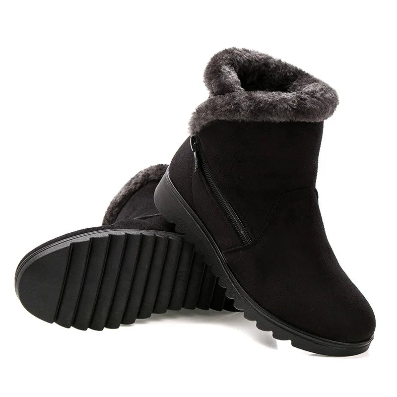 Bottines femme nouvelle mode imperméable à l'eau plate-forme compensée hiver chaud bottes de neige chaussures pour femme