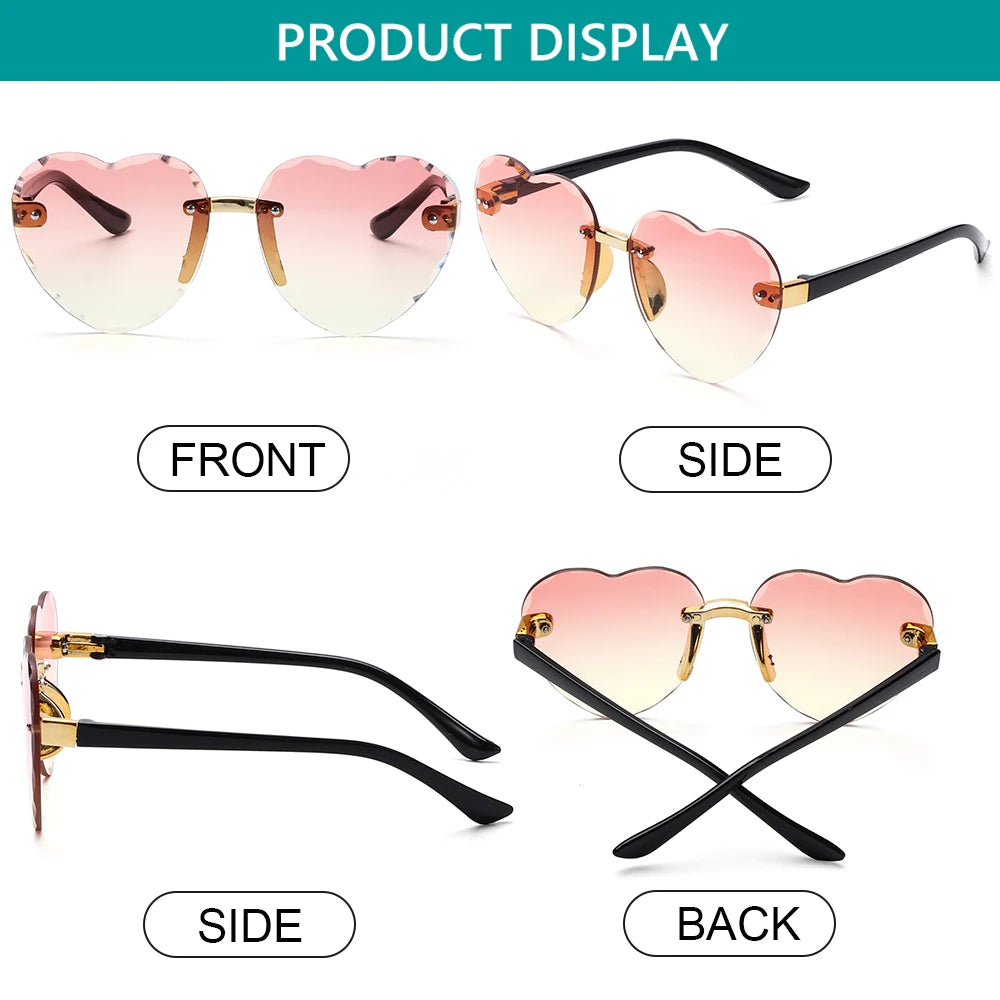 Lunettes de soleil en forme de cœur pour enfants, lentilles océArabes, lunettes de soleil pour enfants, protection UV 400, lunettes de fête et de photographie
