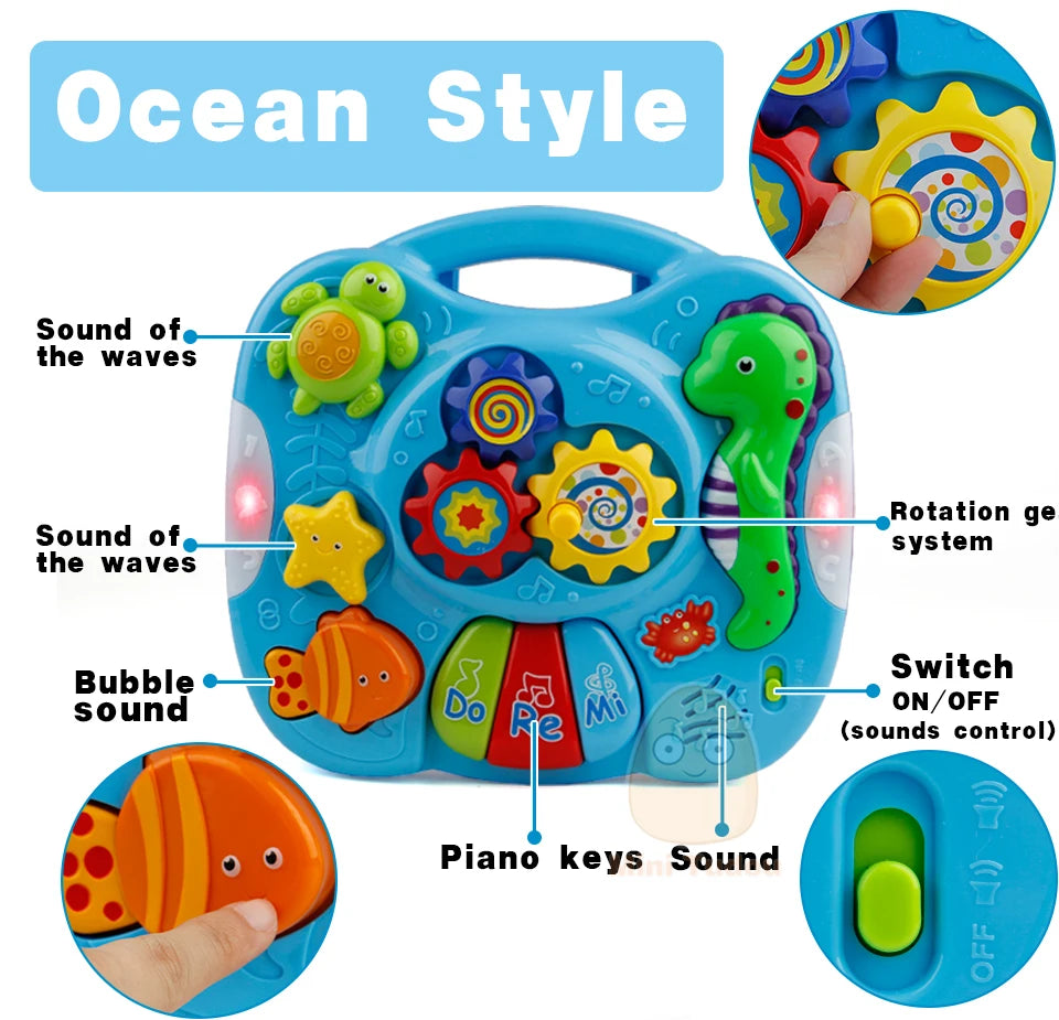Table musicale jouets pour bébé Machine d'apprentissage jouet éducatif Table d'apprentissage musical jouet Instrument de musique pour enfant en bas âge 6 mois +