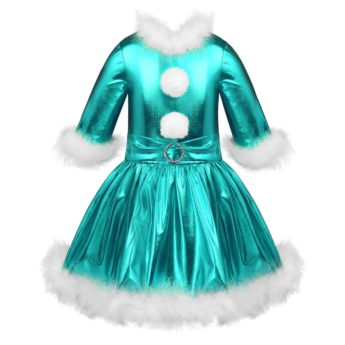Robes de noël pour filles, vêtements métalliques brillants, à manches longues, Costume de fête de carnaval Cosplay, danse