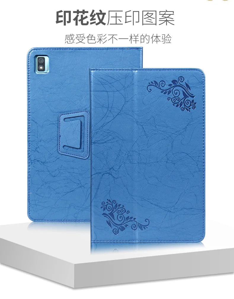 Étui pour tablette TCL 10 Tab Max 4G 10.36 Android 9296G, support pliable en cuir PU imprimé avec support de main, couverture magnétique 9295G