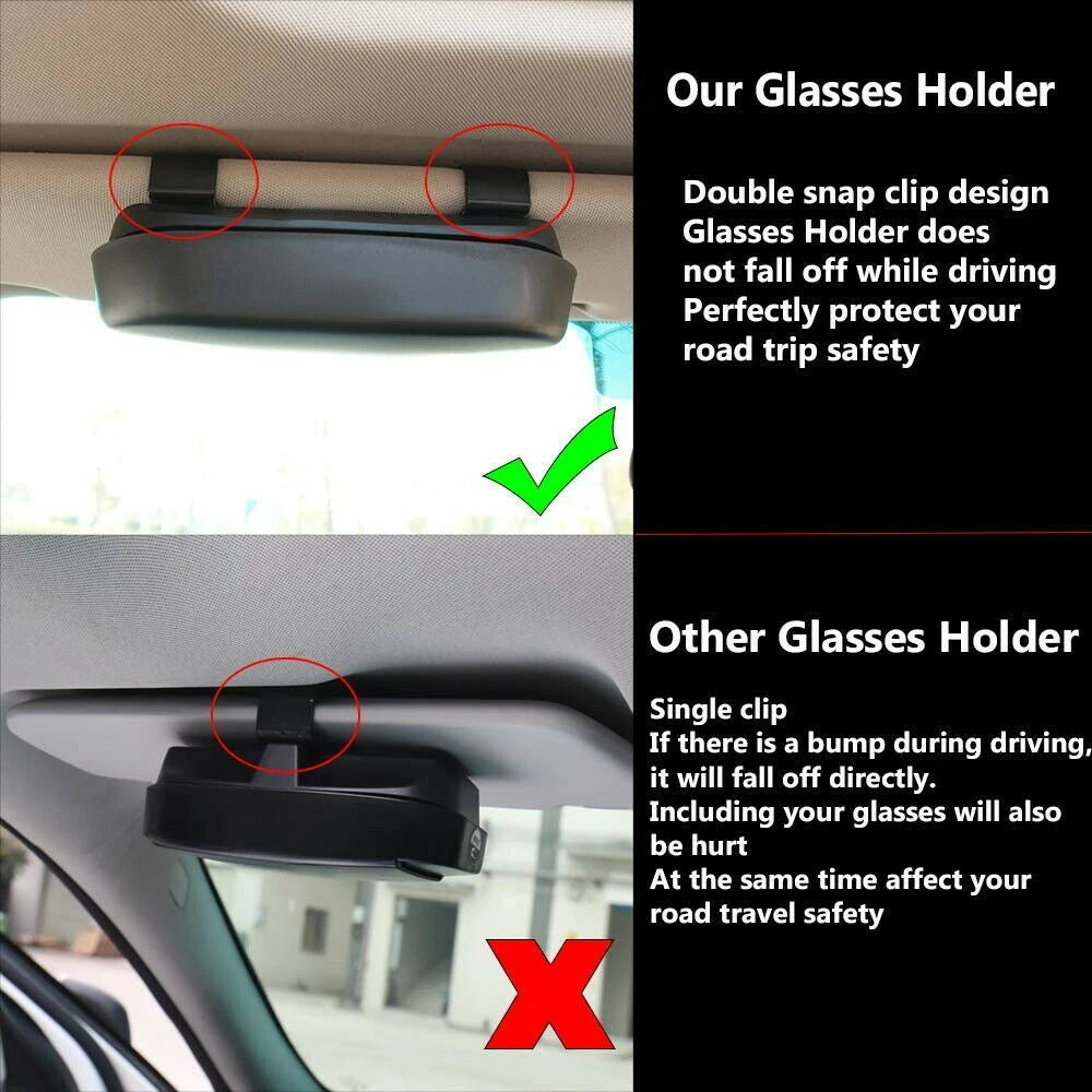 Boîte à lunettes de voiture portable, porte-lunettes de soleil, étui à lunettes de conduite, pare-soleil, porte-lentilles