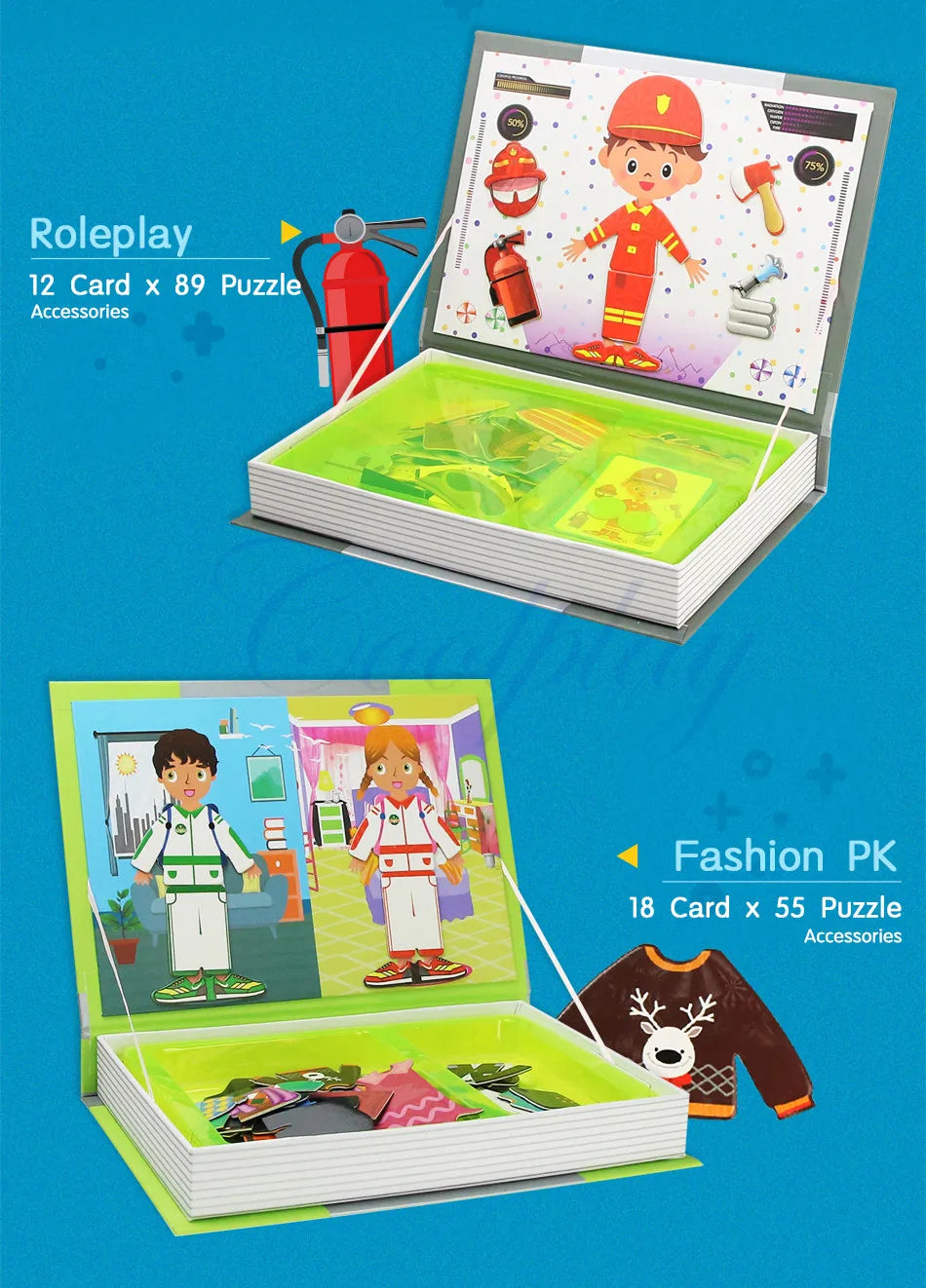 Livre de Puzzle magnétique pour enfants, jouets intelligents 3D, jeux d'entraînement cérébral, jouets éducatifs Montessori, cadeaux pour enfants, jouets de noël