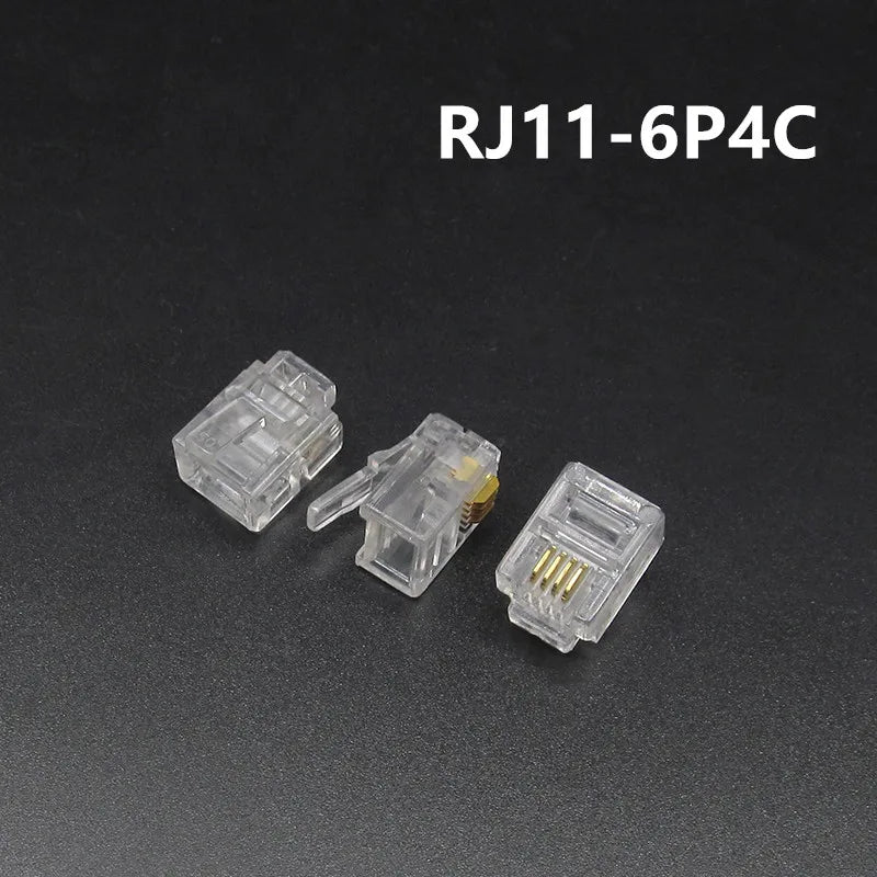 RJ11 to RJ45 modular network connectors, 6P2C, 6P4C, 6P6C, 8P8C, 10 pieces