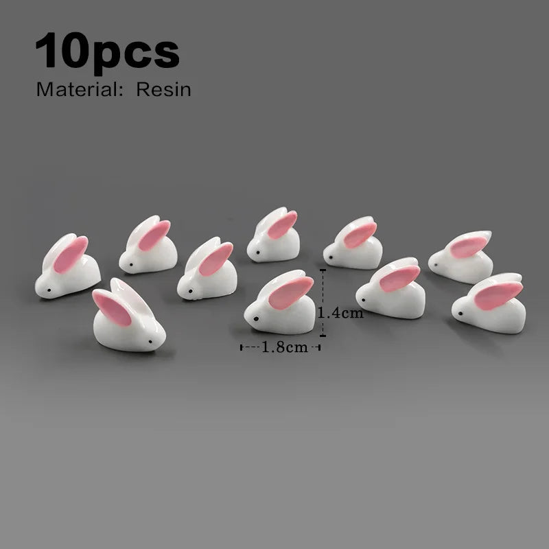 Figurine de pâques de noël, lapin blanc, carotte, bricolage, décor de chambre Kawaii, accessoires de décoration de jardin féerique miniatures modernes