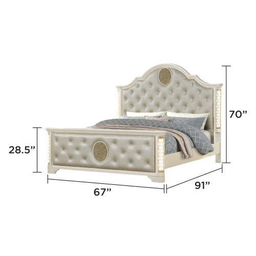 5 Piece Classic Furniture Wood King Bed Modern Bedroom Set Wooden Bed Furniture Home Bedside Table
