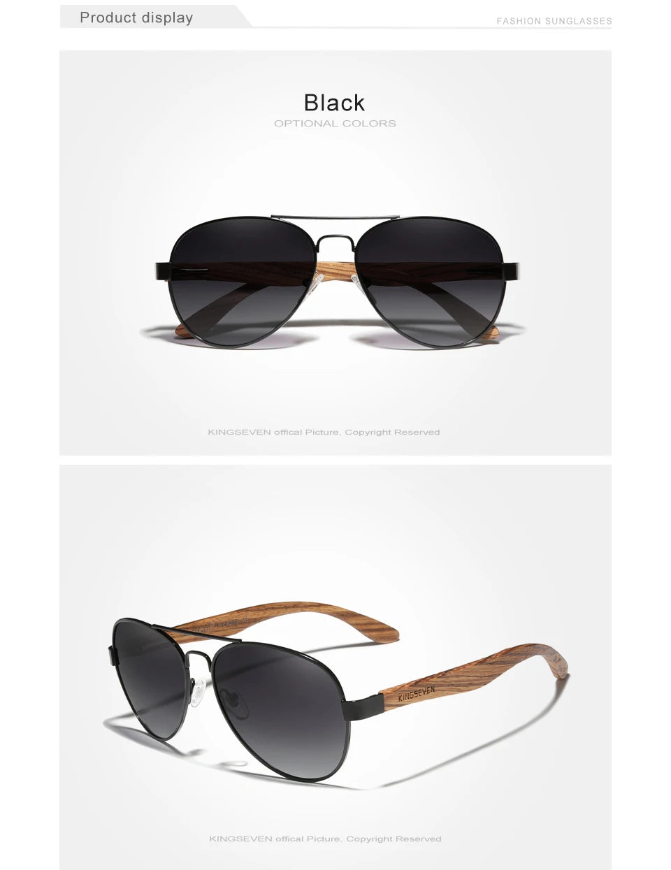 KINGSEVEN-Lunettes de soleil à monture en alliage de bois pour hommes et femmes, lunettes de soleil UV400, lunettes à verres polarisés HD, lunettes de camping, lunettes de pêche, haute qualité