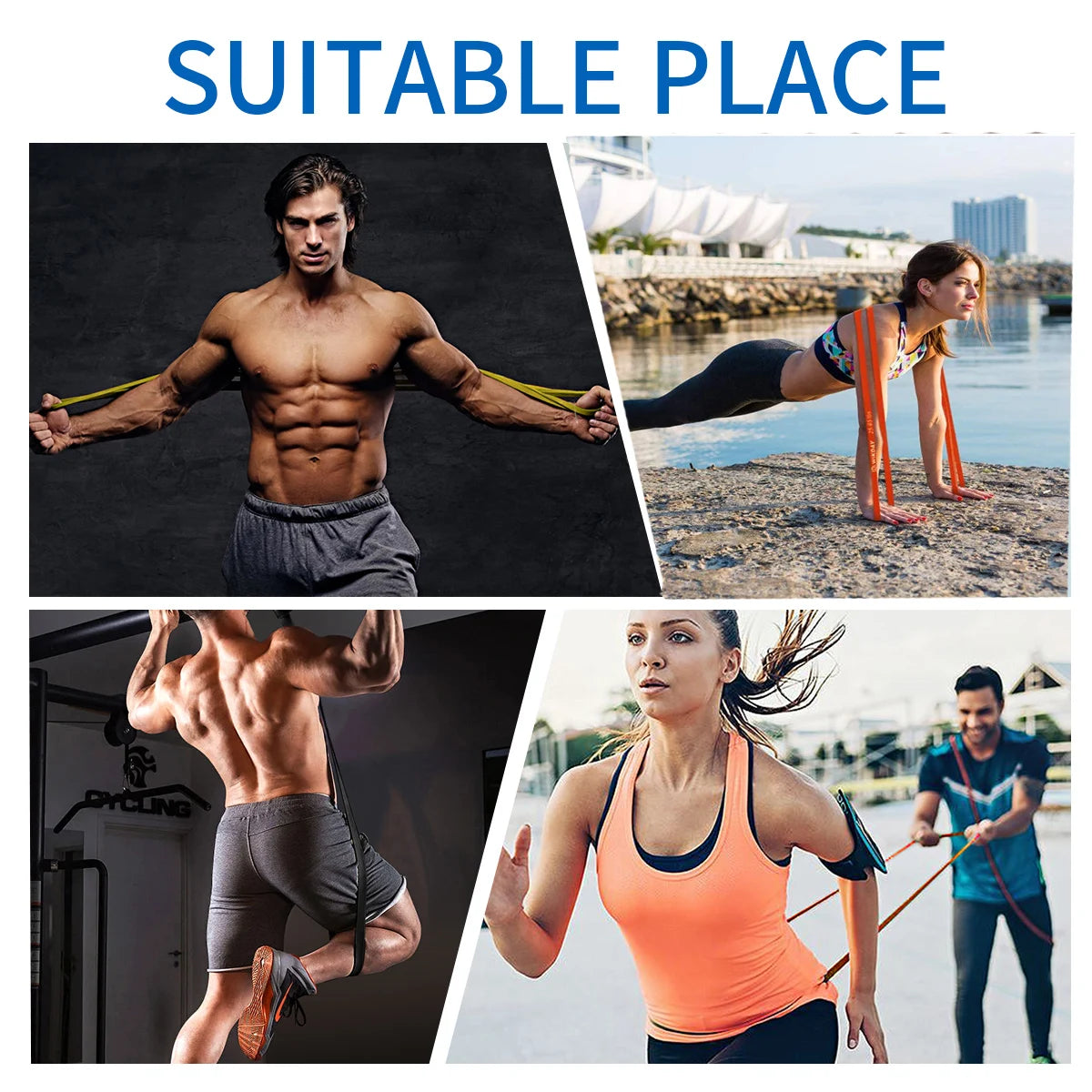 Bande de résistance commandée pour exercice, extenseur élastique, entraînement physique, Pilates, pension à domicile, 208cm
