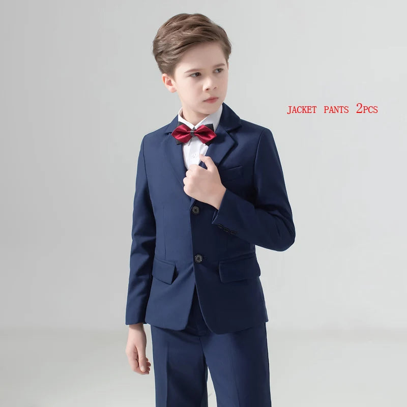Costume de mariage formel pour garçons, Blazer de smoking pour fête de bal pour enfants, Costume de spectacle Pinao pour la journée des enfants, uniforme scolaire 2-14T