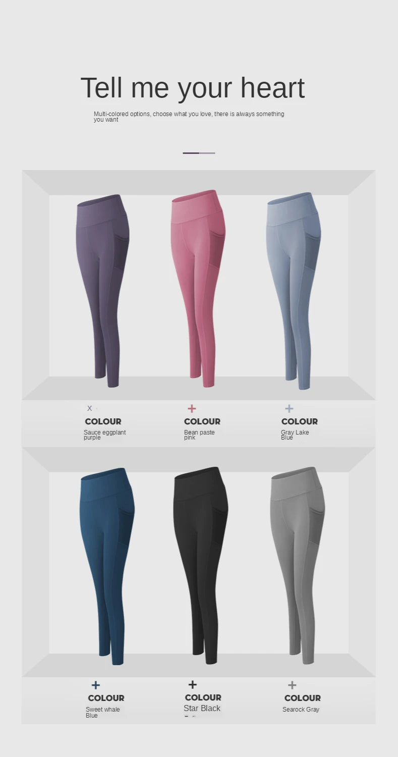 Pantalons de Yoga avec poche pour femmes, Leggings pour Fitness, en Nylon, taille haute, longs, collants Push UP, vêtements de gymnastique, 2024