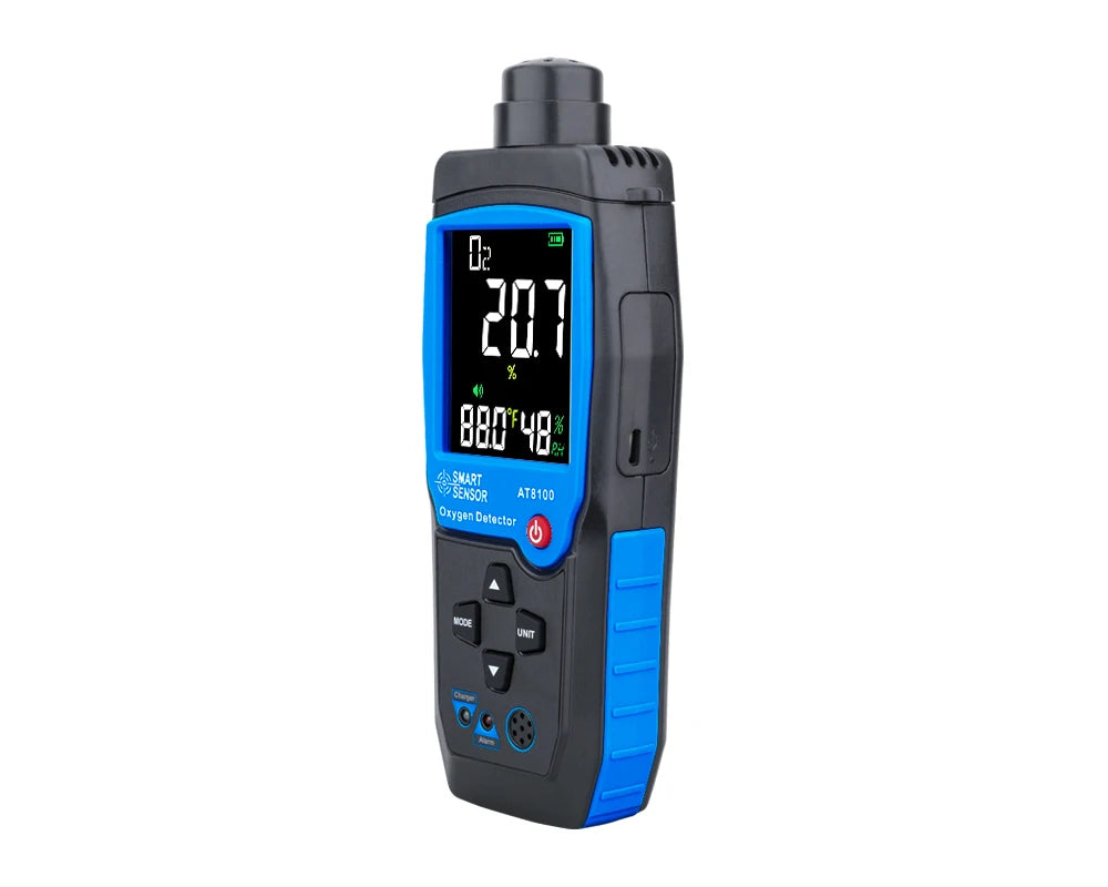 Capteur Intelligent Numérique d'Oxygène, Détecteur de Gaz, Alarme Sonore et Lumineuse, Moniteur de Qualité de l'Air avec Écran LCD de Température