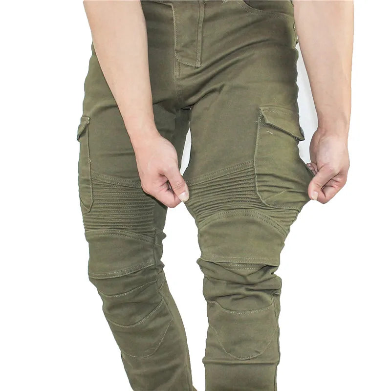 Jean moto pantalons Motocicleta Hombre jean à plumes Version Standard pantalon de conduite en voiture pantalon été équitation