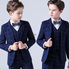 Costume de mariage formel pour garçons, Blazer de smoking pour fête de bal pour enfants, Costume de spectacle Pinao pour la journée des enfants, uniforme scolaire 2-14T