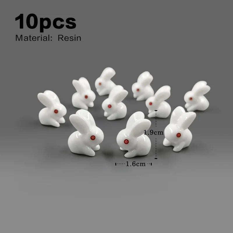 Figurine de pâques de noël, lapin blanc, carotte, bricolage, décor de chambre Kawaii, accessoires de décoration de jardin féerique miniatures modernes