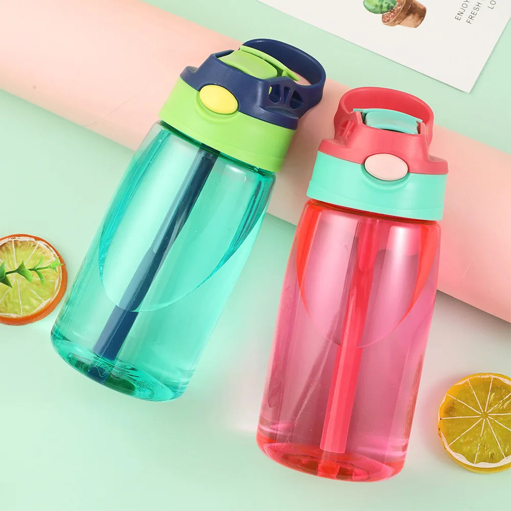 Bouteille d'eau portable avec paille pour enfants, tasse de fitness pour filles, voyage, HI Gym Sports, été, eau froide, jus, 480ml