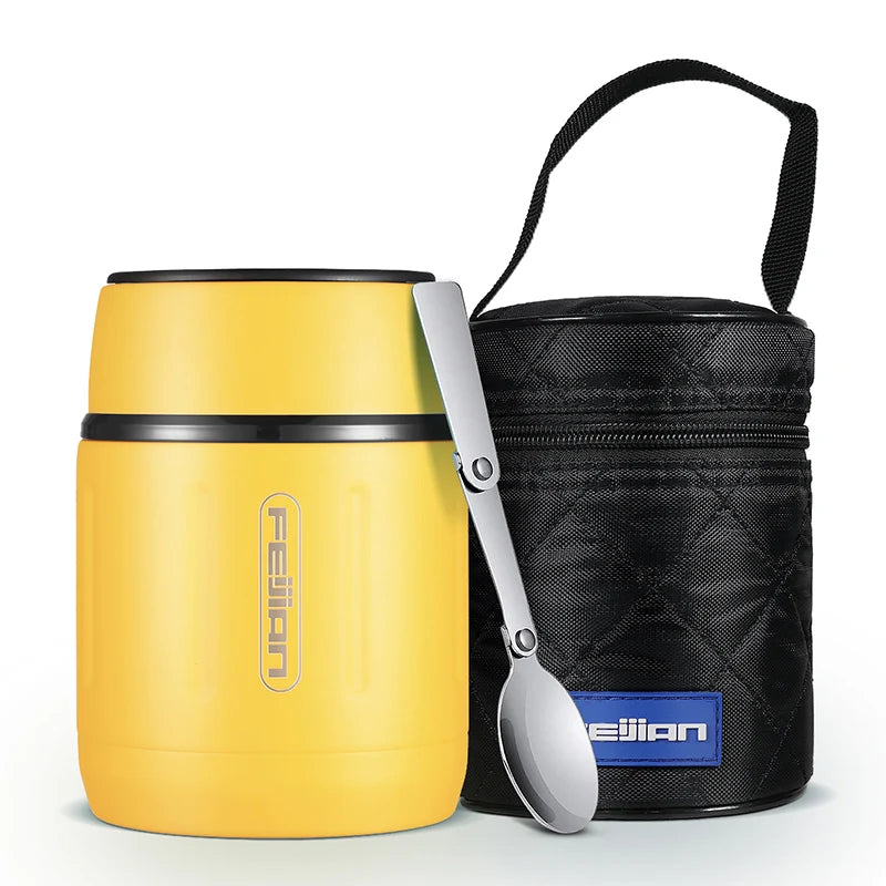 FEIJIAN 500 ml Thermos alimentaire, pot alimentaire isolé sous vide en acier inoxydable 316 avec cuillère boîte à déjeuner pour enfants