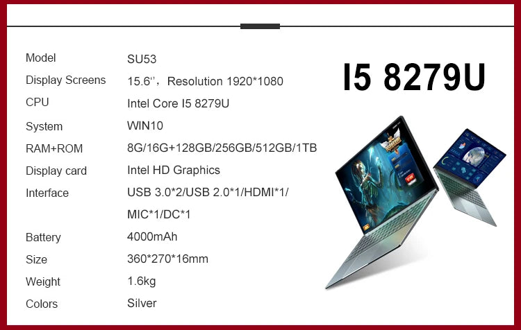 Factory Made 15 Inch Slim New Bras Ecran Ordinateur  Laptop I7 Touch Screen Laptop Computer