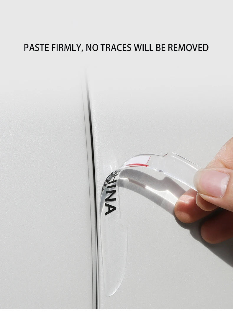 Transparent anti-collision protection bar stickers for car doors, rearview mirror covers, and side edge protection strips