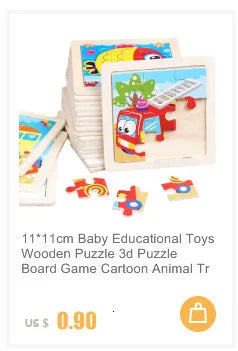 Puzzle en bois de petite taille, jouets Montessori pour bébé, jeu de société 3D, jouets éducatifs, cadeau pour enfants, 9 pièces