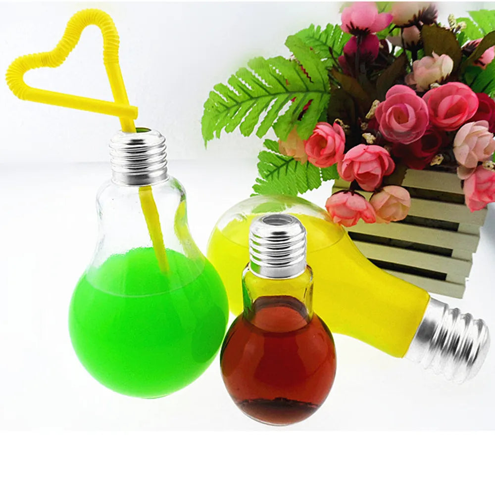 Bouteille d'eau créative d'été, petite gourde mignonne, à la mode, ampoule de jus de lait, anti-fuite, bouteilles portables mignonnes