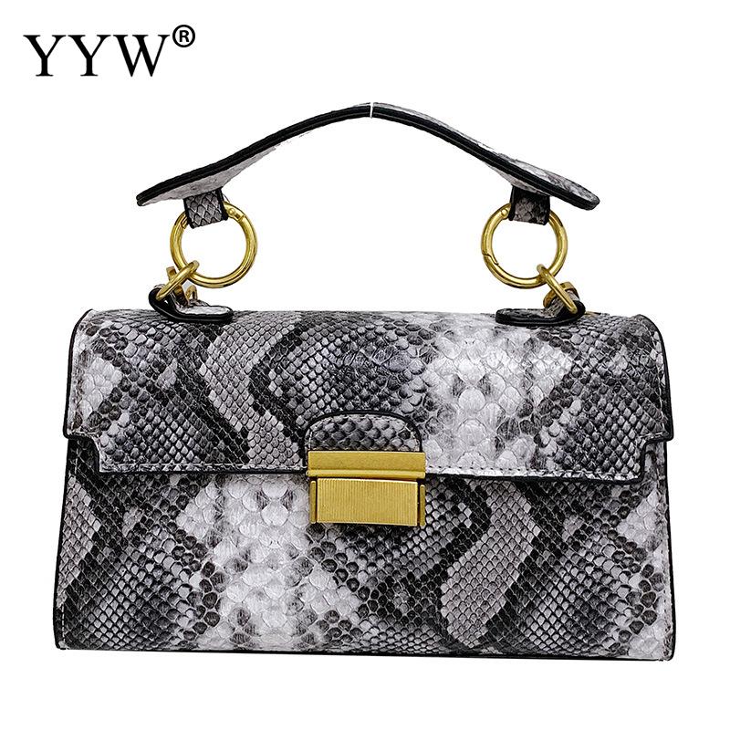 Women's PU leather shoulder bag, snakeskin pattern, square messenger bag, women's tote bag, insider bags, luxury brand, 2023 