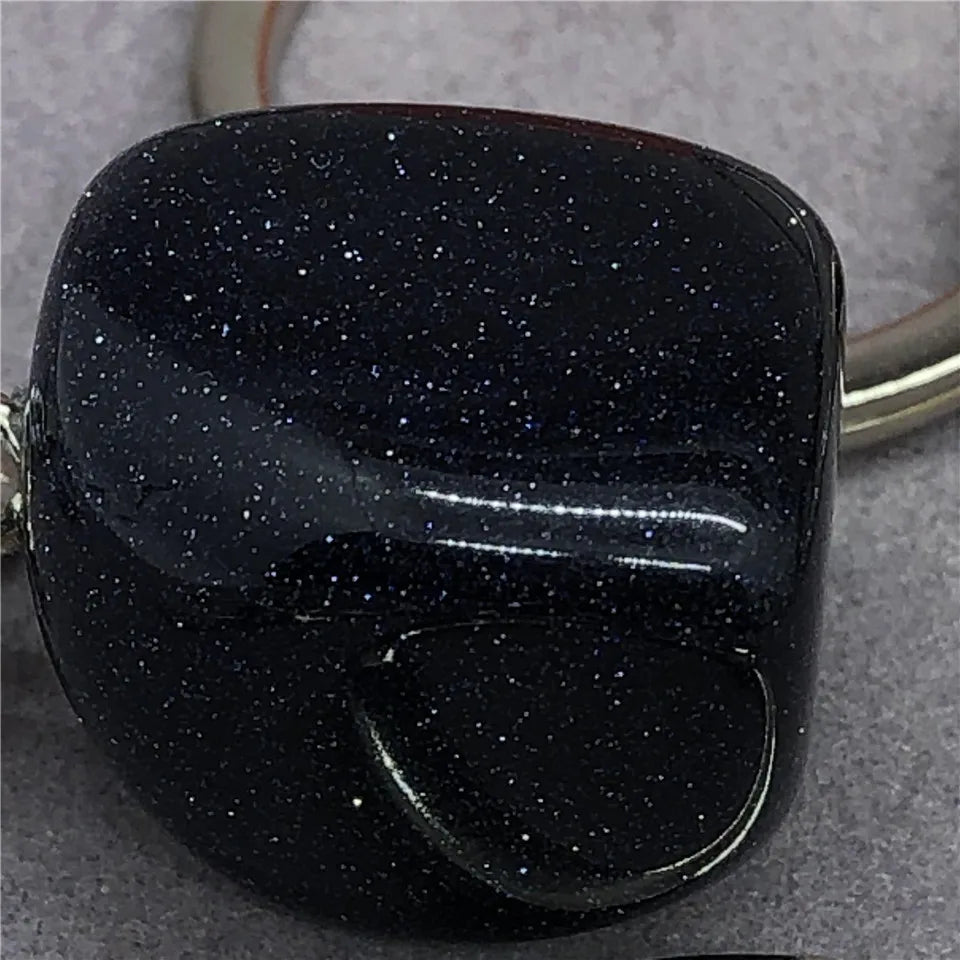17 Types de pierre naturelle avec accessoires pendentif porte-clés en acier inoxydable
